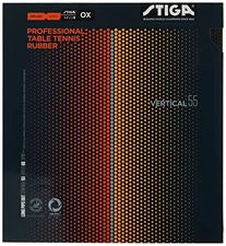 STIGA Table Tennis Rubber High-Grain Rubber Vertical 55 Black OX No Sponge