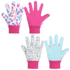 HANDLANDY 2 Pairs Kids Gardening Medium, Pink Butterfly Dot Pack of 2
