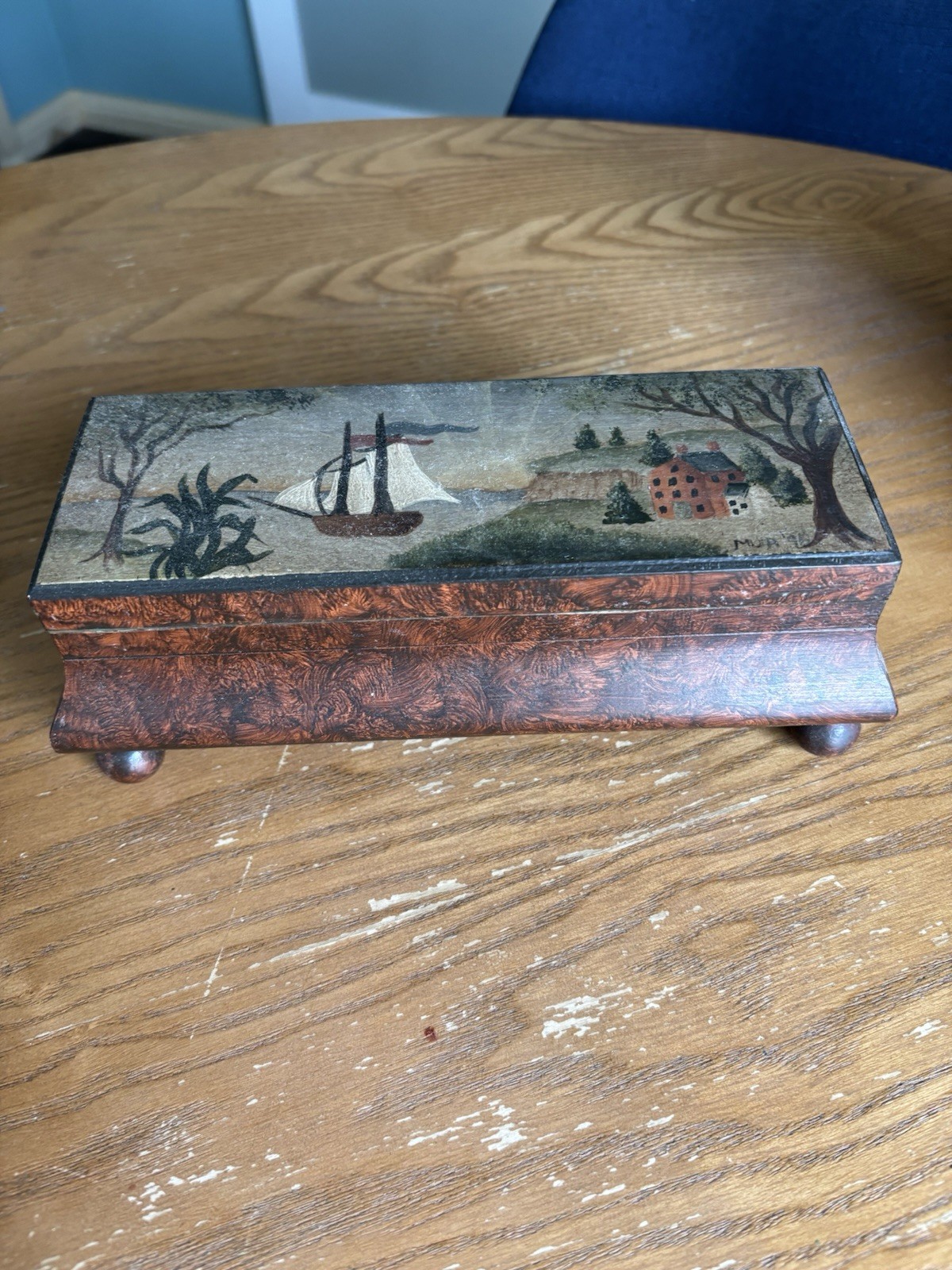 decorative box with hinged lid