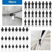 48 PCS Durable Zipper Repair Kit Snap-On Zipper Pull Replacement Set for Tailors