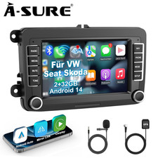 2+32G Android 14 Autoradio CarPlay 2Din für VW Golf 5 6 Passat Polo Touran Caddy