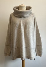 Whistles 100% Kaschmir Pullover Damen XS Rollkragen Haferflocken Strick Relaxed Fit