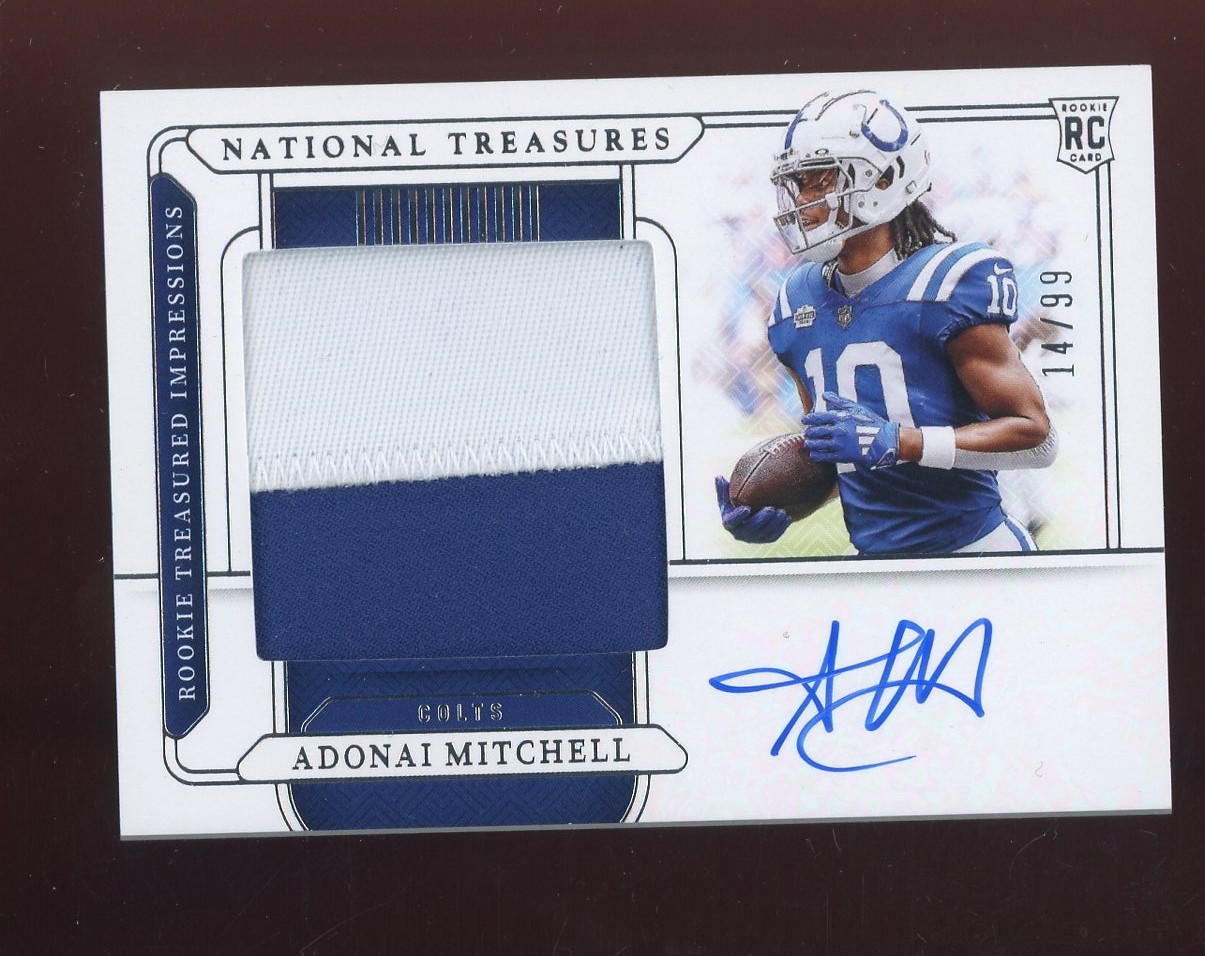 Adonai Mitchell Panini National Treasures Treasured Patches #AML Base