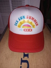 H.E.B. TEX SUN SUMMER HAT- Very Good Condition - Trucker Cap Promo Mint 