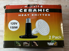 LUCKY HERP 150W Ceramic Heat Emitter, Reptile Heat Bulbs, 2 PK-New/Open Box