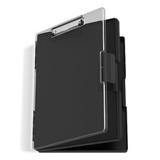 Clipboard with Storage 8.5 x 11 Folder Nursing Side Opening, Heavy Duty Black
