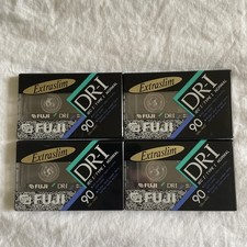 FOUR 4 SEALED New FUJI AUDIO CASSETTES, DR-I 90 Type 1 normal bias tapes, slim