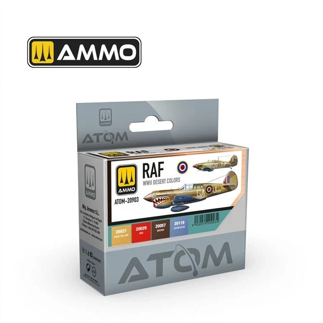 Ammo MIG ATOM 20903  ATOM RAF WWII Desert Colors Set