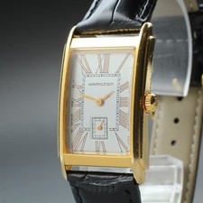 Orologio da donna HAMILTON Ardmore 6268 Roman Gold GP Tank quarzo rettangolar...