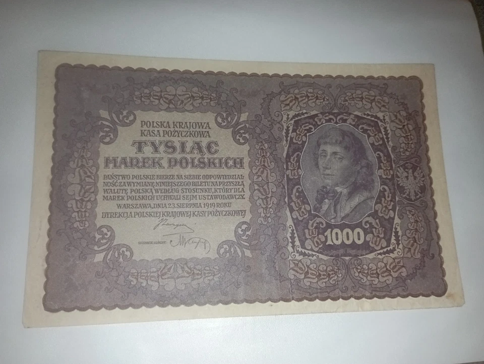 Billet de banque Pologne 1000 Marek 1919 TTB - Photo 1/2