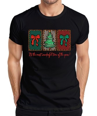 It's the most wonderful time Christmas tree bow holiday vintage Herren T-Shirt