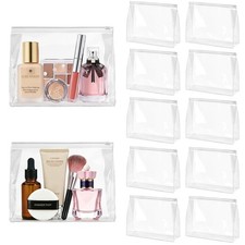 Ohuimrt 12 PCS Mini Clear Makeup Bags Bulk, 7.9" x 12 Pack, Clear-12