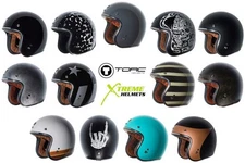 Torc Del Mar T50 Helmet 3/4 Open Face Motorcycle 3 Snap DOT XS-2XL 2020-21 Line