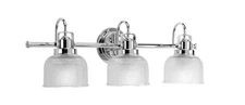Progress Lighting Archie 26.5in 3-Light Polished Chrome Bath Vanity Clear Glass