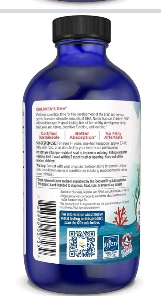 Nordic Naturals Children's DHA Liquid - Orange Flavored Kids Fish Oil, 8 Oz - Image 4 of 4