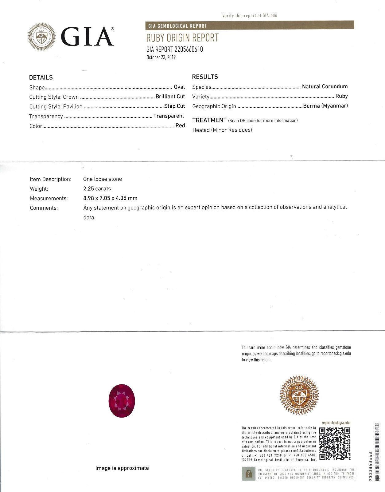 Classical 2.25 Carat Natural Ruby Engagement Ring… - image 7