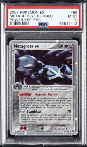 2007 POKEMON EX POWER KEEPERS #95 METAGROSS EX-HOLO PSA 9