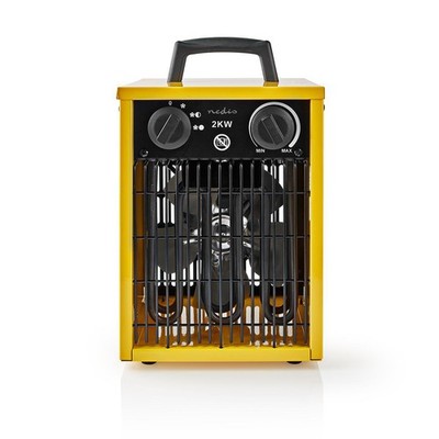 Industrie Heizlüfter, Elektroheizung 1000 / 2000W, IP24, Bauheizer, Griffe, Gelb