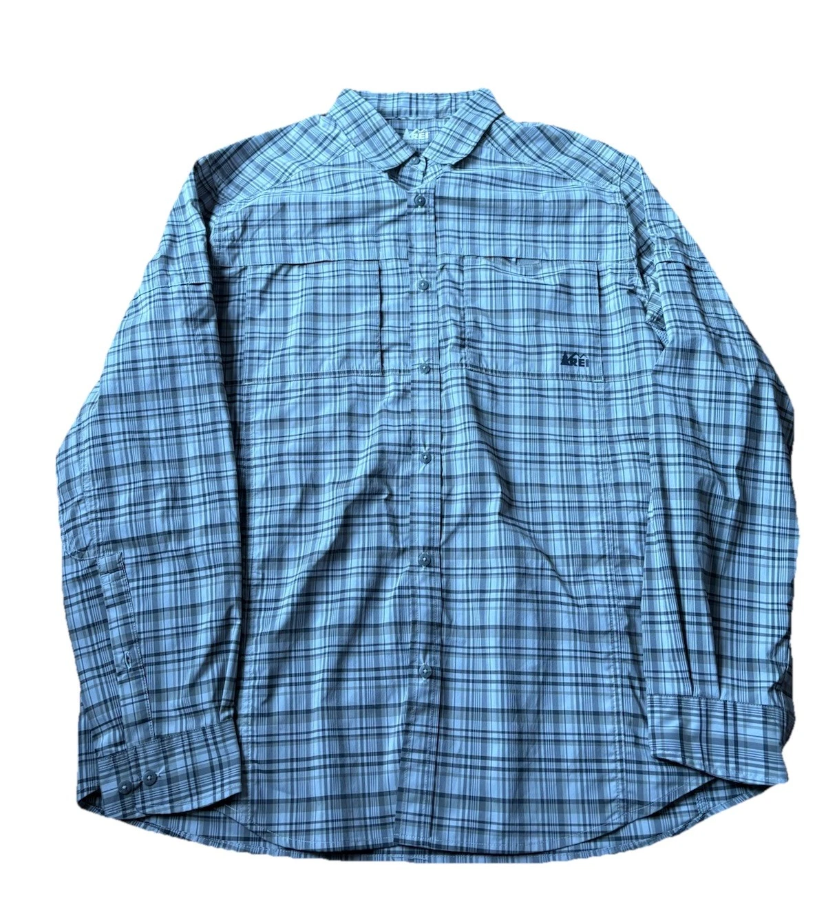 REI Mens XL Nylon Vented Button Up Long Sleeve Shirt Hiking Fishing Gray
Opens in a new window or ta