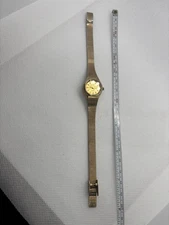 Dufonte Lucien Piccard Watch Quartz Gold Tone Gold Dial UNTESTED 