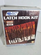 Winter Woods Vintage Latch Hook Kit National Yarn Crafts 20 x 27" Wall Hanging