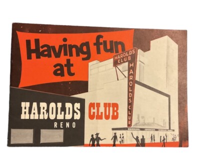1955 Harolds Club Roulette Craps Blackjack 21 Keno Slot Machines Reno A1
