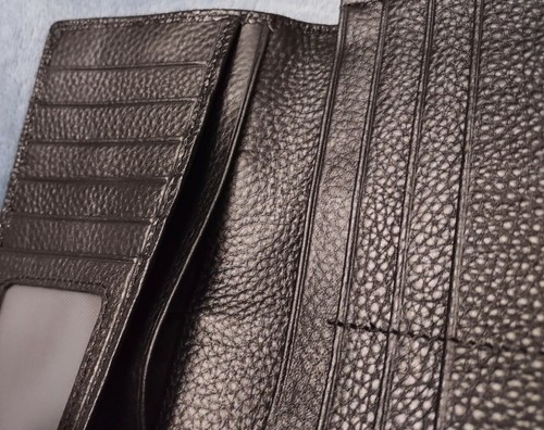 Mens Womens Crocodile Head GENUINE COWHIDE LEATHER Black Checkbook Organizer - Picture 9 of 11