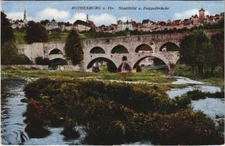 Postcard postcard Rothenburg cityscape and double bridge GERMANY (1076391)