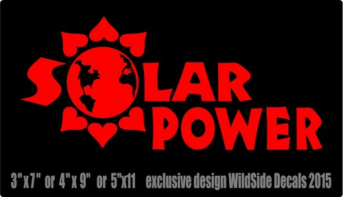 Solar Power Decal with Planet Earth Clean Energy Car Window Vinyl Sticker - Picture 4 of 7