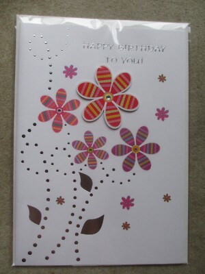 Happy Birthday to you aufwendige Handmade Maxikarte ovp neu