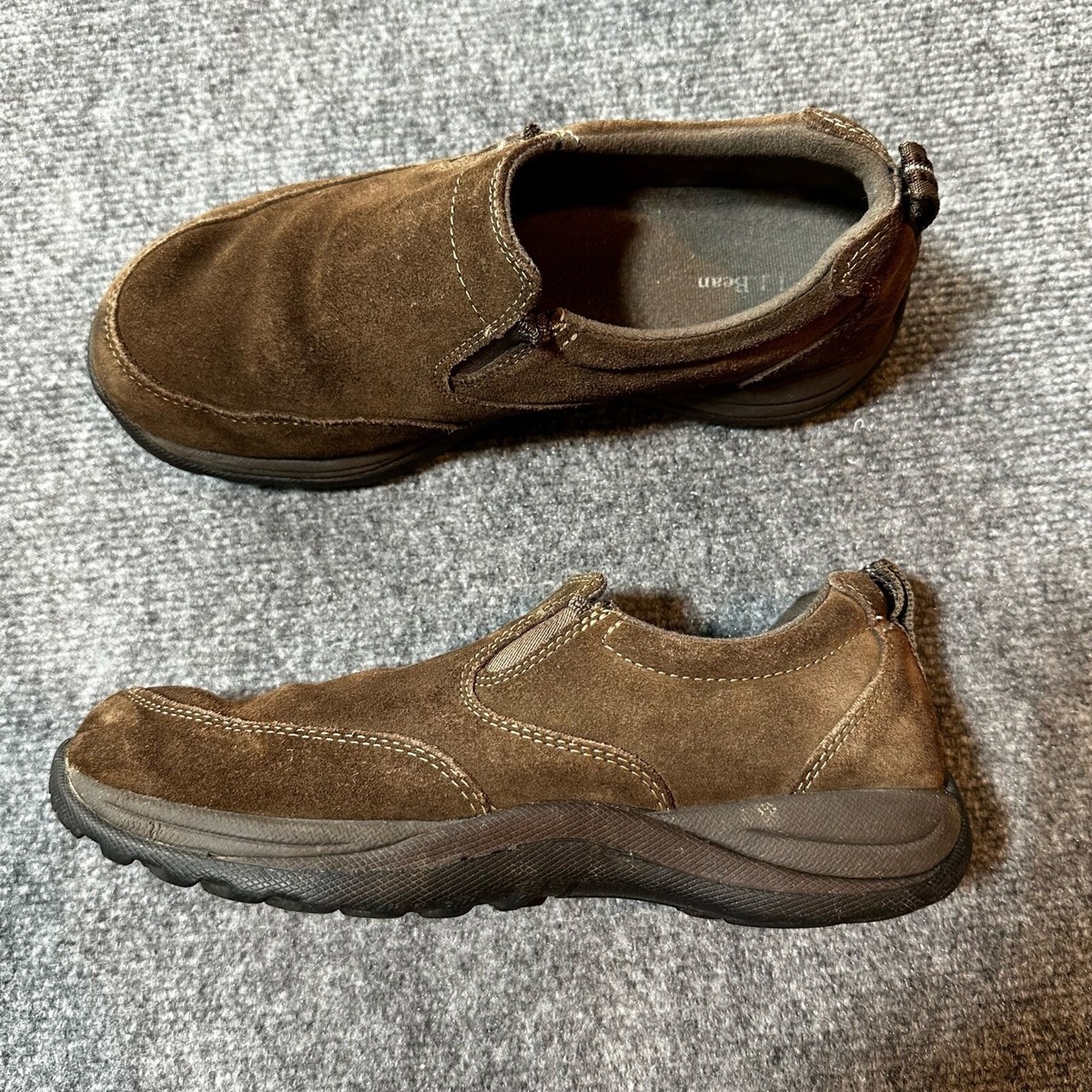 LL Bean Shoes Womens 8.5 Brown Suede Leather Slip On Loafers  display picture 1