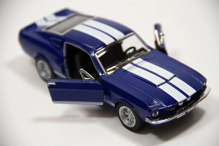 New Kinsmart 5" 1967 Shelby GT-500 Ford Mustang Diecast Model Toy Car 1:38 Blue - Image 3 of 4