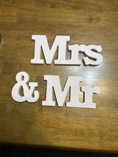 Mr Mrs Wedding Sign Letters D cor Decoration Table Top Standing