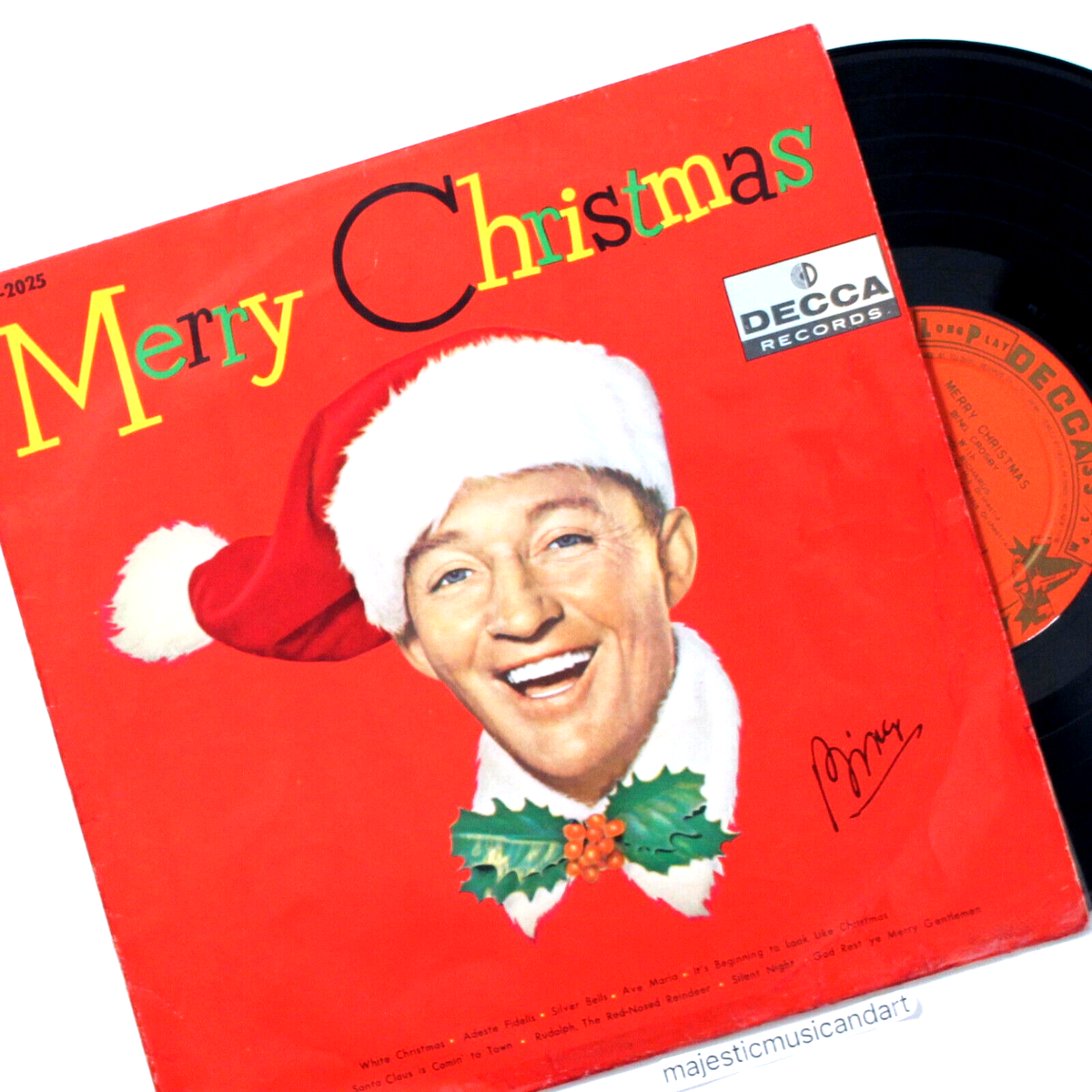 RARE RED COVER 1955 ORIGINAL BING CROSBY MERRY CHRISTMAS 10 INCH