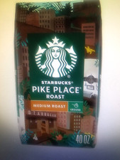 ONE 40 oz BAG STARBUCKS MEDIUM-ROAST GROUND COFFEE COCOA/NUT FLAVOR PIKE PLACE