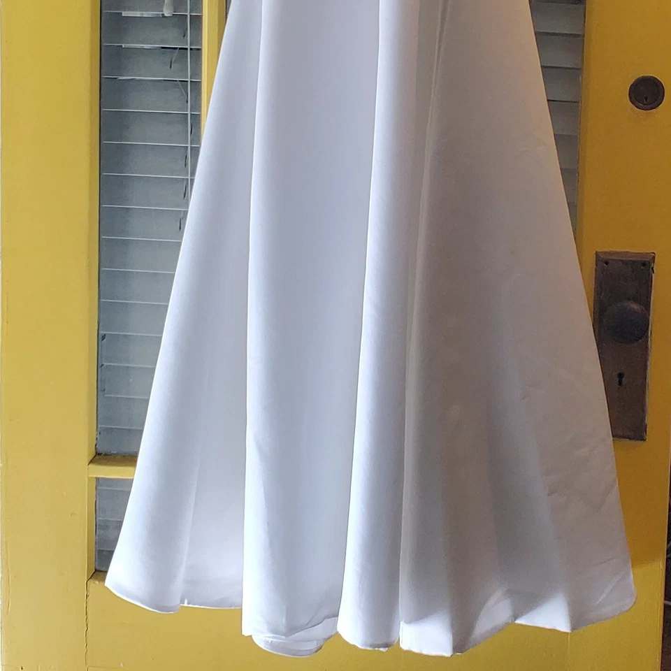 Vestido de novia Moonlight Bridal I vintage blanco halter línea A talla 10 con bolso Foto 4 de 4