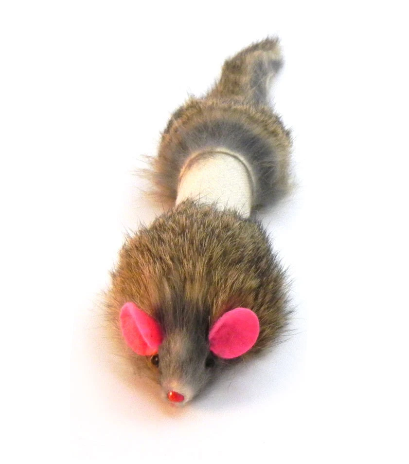 KATS'N US Dat Darn Weasel Rabbit Fur Cat Toy