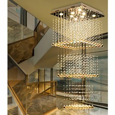 LED Luxury K9 Crystal Lamp Ceiling Light Chandelier Modern Hanging Pendant Light