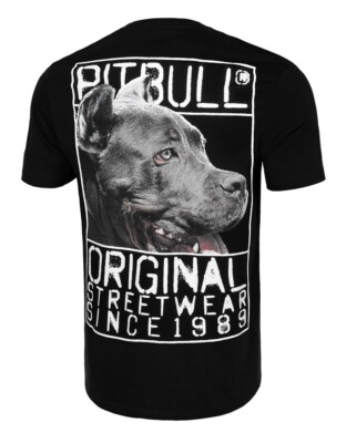 Herren T-Shirt PIT BULL WEST COAST PitBull Kurzarm Schwarz Logo Hunt Dog Origin