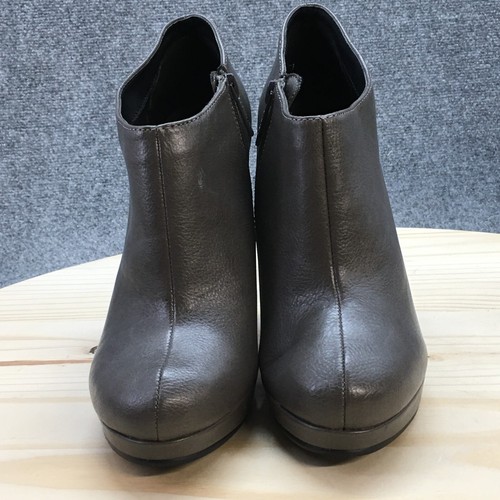 Michael Antonio Boots Womens 6 Ankle Booties Heels Casual Gray Leather Zipper - Picture 5 of 16