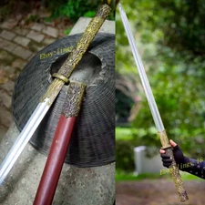 High Carbon 1095 Steel KungFu Tang Jian Blade Edge Sharp Chinese WUSHU Dao Sword