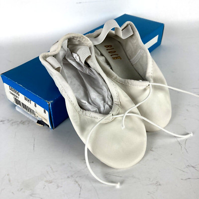 Bloch Girls 8 B ballet dance shoes  leather white full sole SO 205G