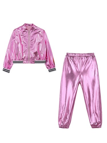 Niños Niñas Traje Deportivo Cuello Soporte Ropa Deportiva Entrenamiento Sudadera Atlético - Imagen 12 de 32