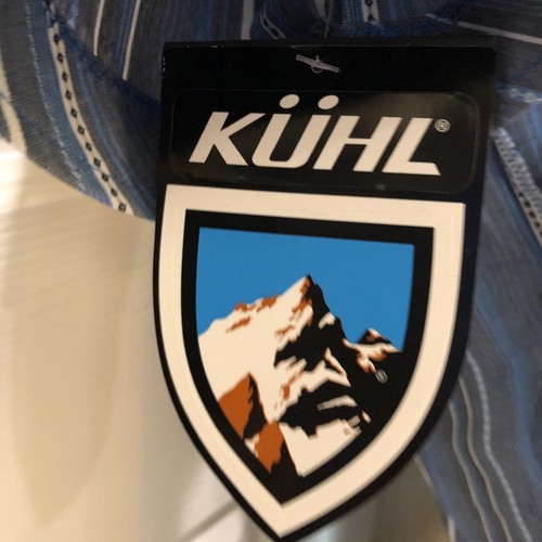 Kuhl blau Baumwolle Nylonmischung konische Passform Knopf US-Shirt Erwachsene Größe Medium - Bild 8 von 10