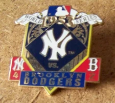 1953 NY New York Yankees vs Brooklyn Dodgers World Series pin MLB