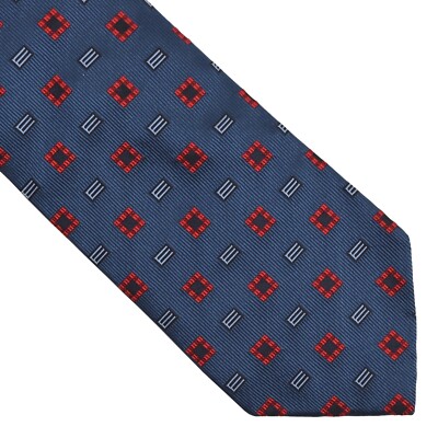 ETRO MILANO Krawatte Tie 100% Seide Silk Blau Blue Rot Red Made in Italy E Class