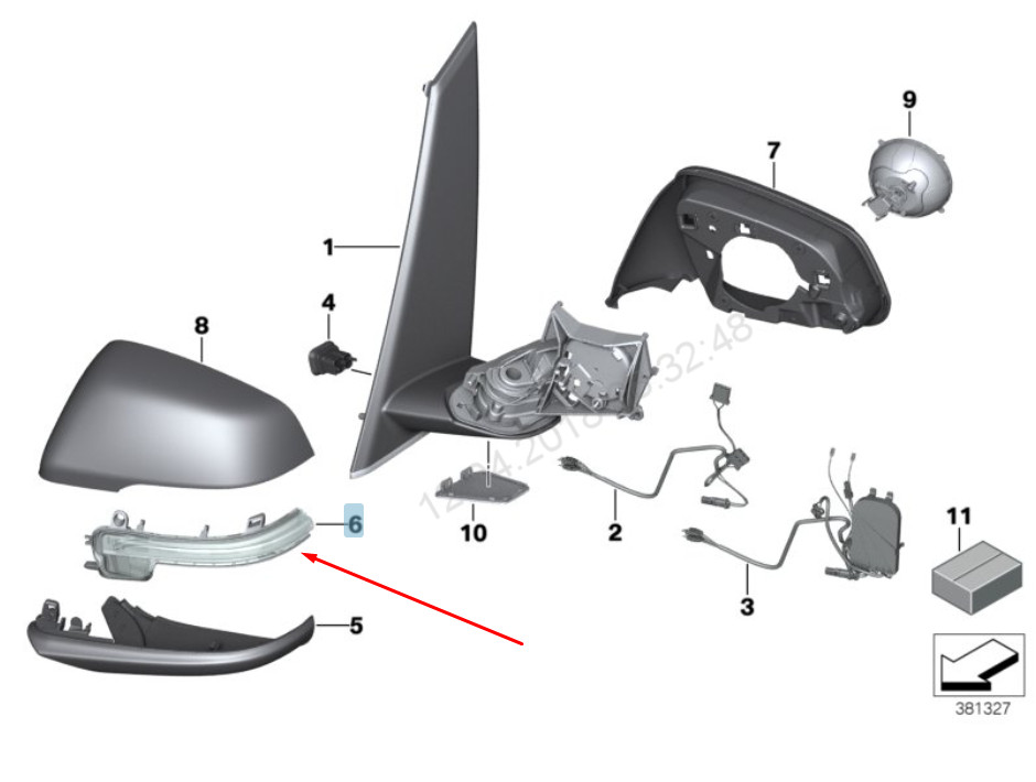 Clignotant de rétroviseur avant droit BMW 2 F45 63137377964 2015 d'origine
