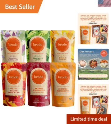 Nutrient-Dense Bone Broth Variety: 6 Convenient Pouches for Health Optimization
