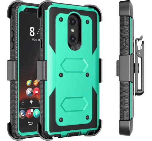 For LG Stylo 4/5/6 Plus Shockproof Armor Clip Holster Case Cover+Tempered Glass - Photo 3 sur 14