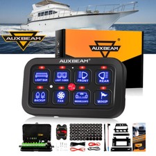 Auxbeam Blue 8 Gang Led Switch Panel On-off Control Relay System Marine Boat Rv